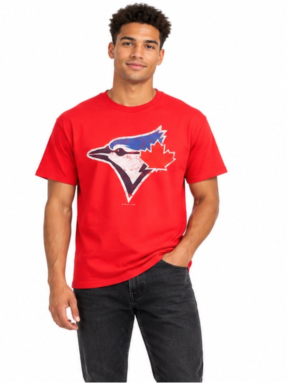 Toronto Blue Jays MLB Red Distressed Logo T-Shirt Men’s L